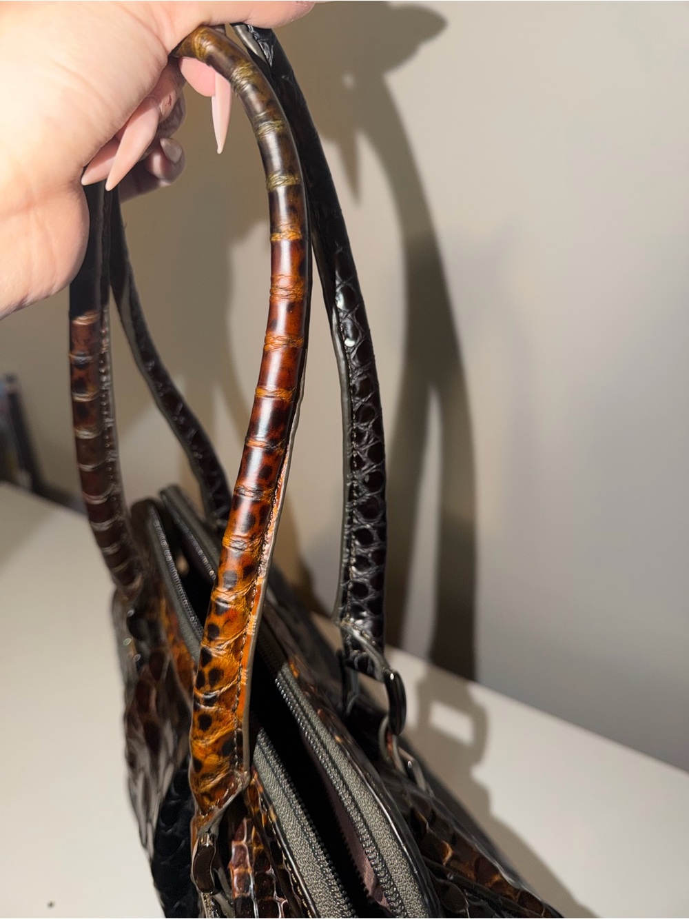 Danier Python-Embossed Leather Satchel Bag - Picture 17 of 17